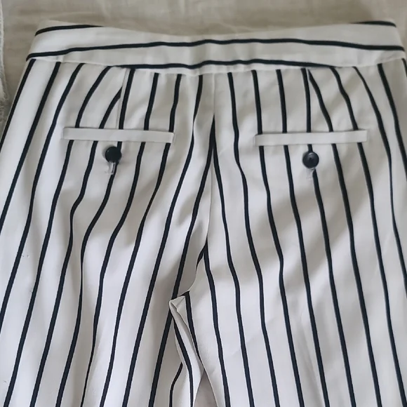 Banana Republic Women's White and Black Striped Avery Pants - Picture 3 of 4